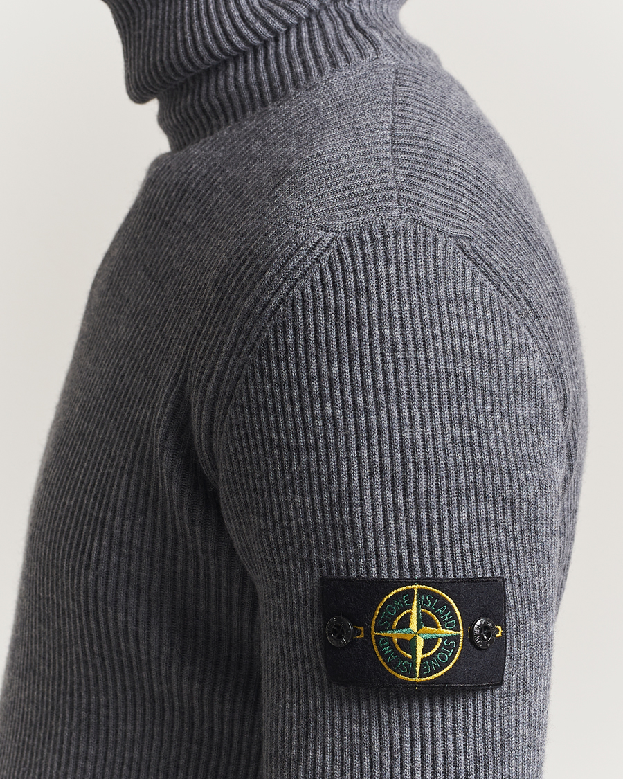 Heren | Truien | Stone Island | Full Rib Wool Turtleneck Dark Grey