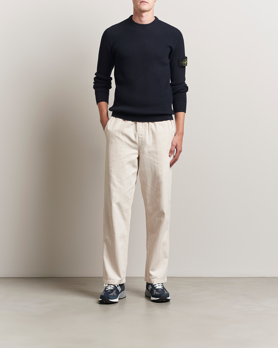Heren | Truien | Stone Island | Full Rib Crewneck Navy