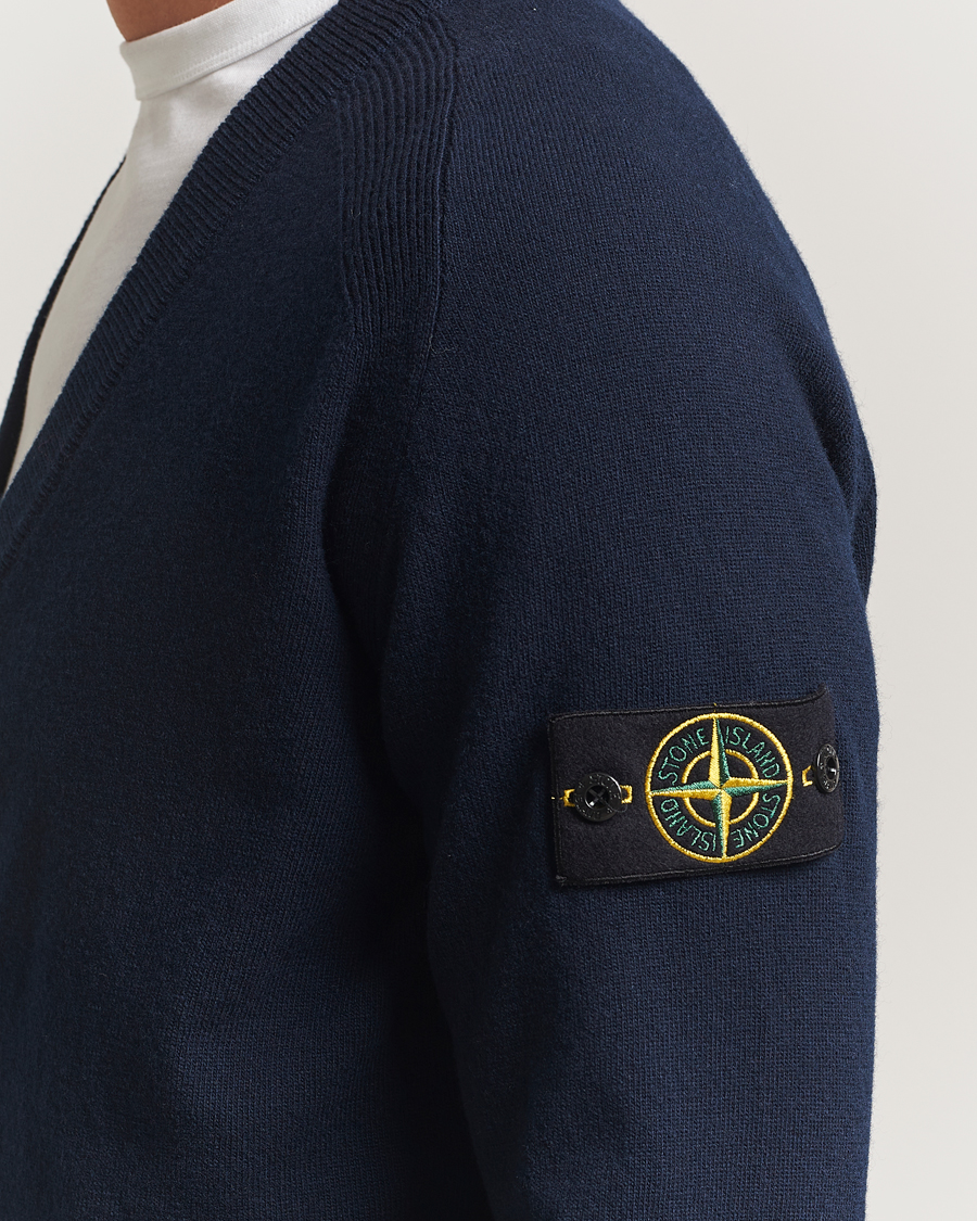 Heren | Truien | Stone Island | Knitted Geelong Wool Cardigan Navy