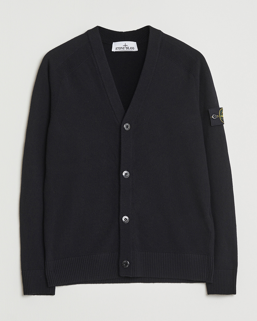 Heren | Truien | Stone Island | Knitted Geelong Wool Cardigan Black