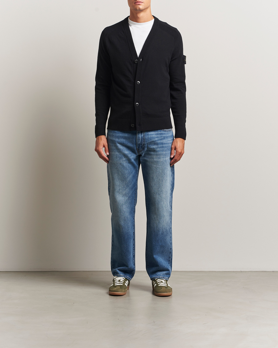 Heren | Truien | Stone Island | Knitted Geelong Wool Cardigan Black