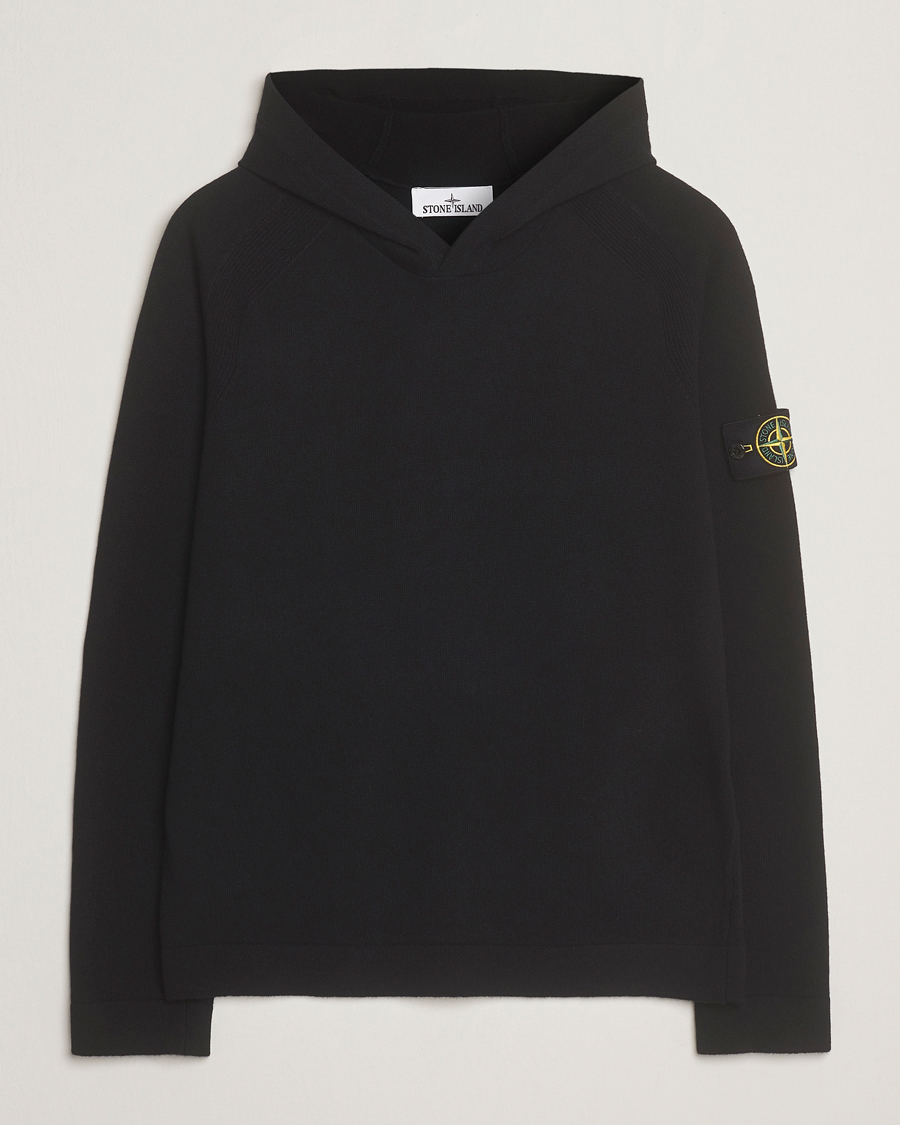 Heren | Truien | Stone Island | Knitted Geelong Wool Hood Black