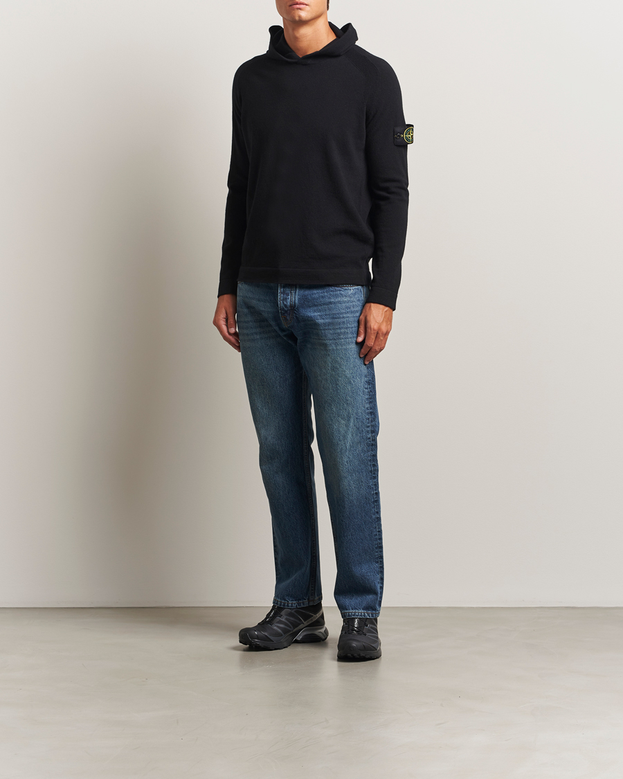 Heren | Truien | Stone Island | Knitted Geelong Wool Hood Black