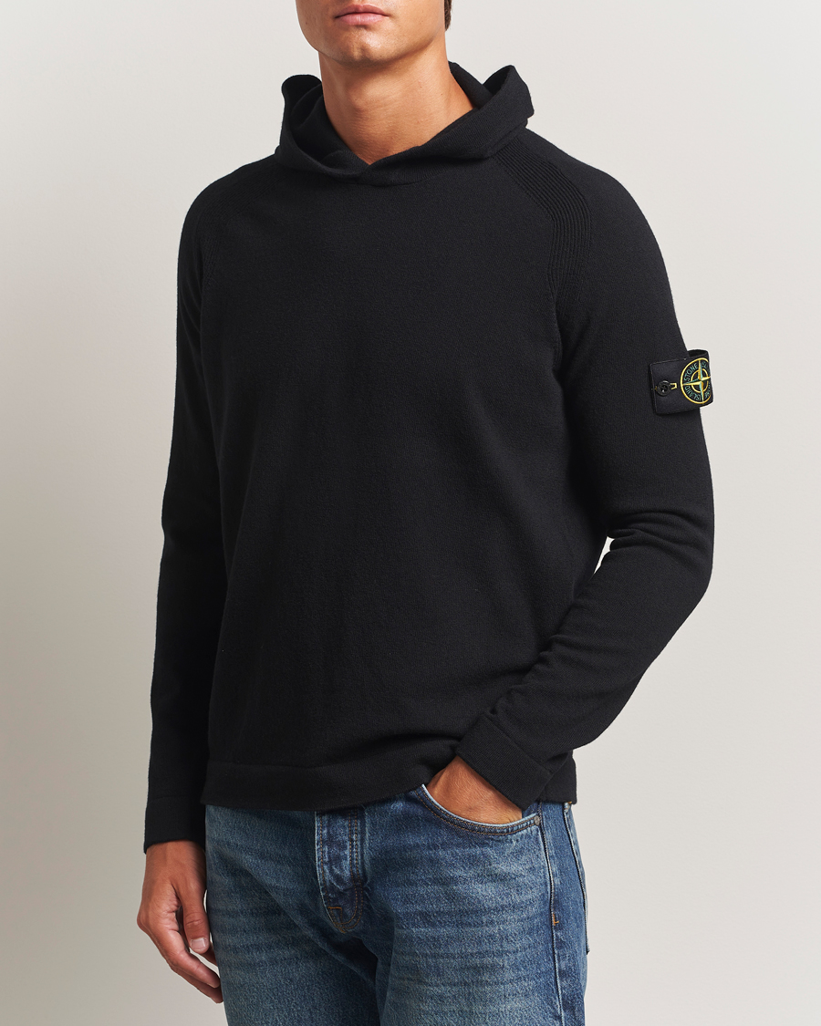 Heren | Truien | Stone Island | Knitted Geelong Wool Hood Black