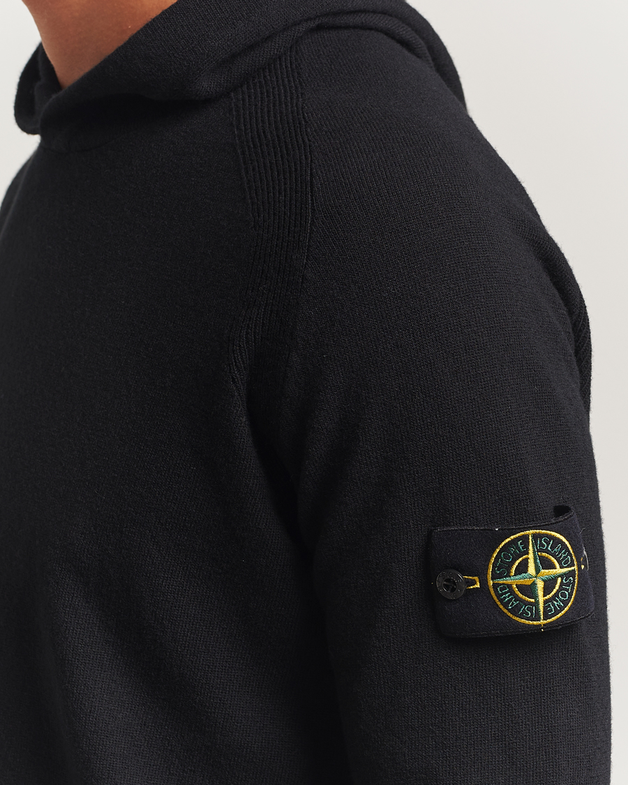 Heren | Truien | Stone Island | Knitted Geelong Wool Hood Black