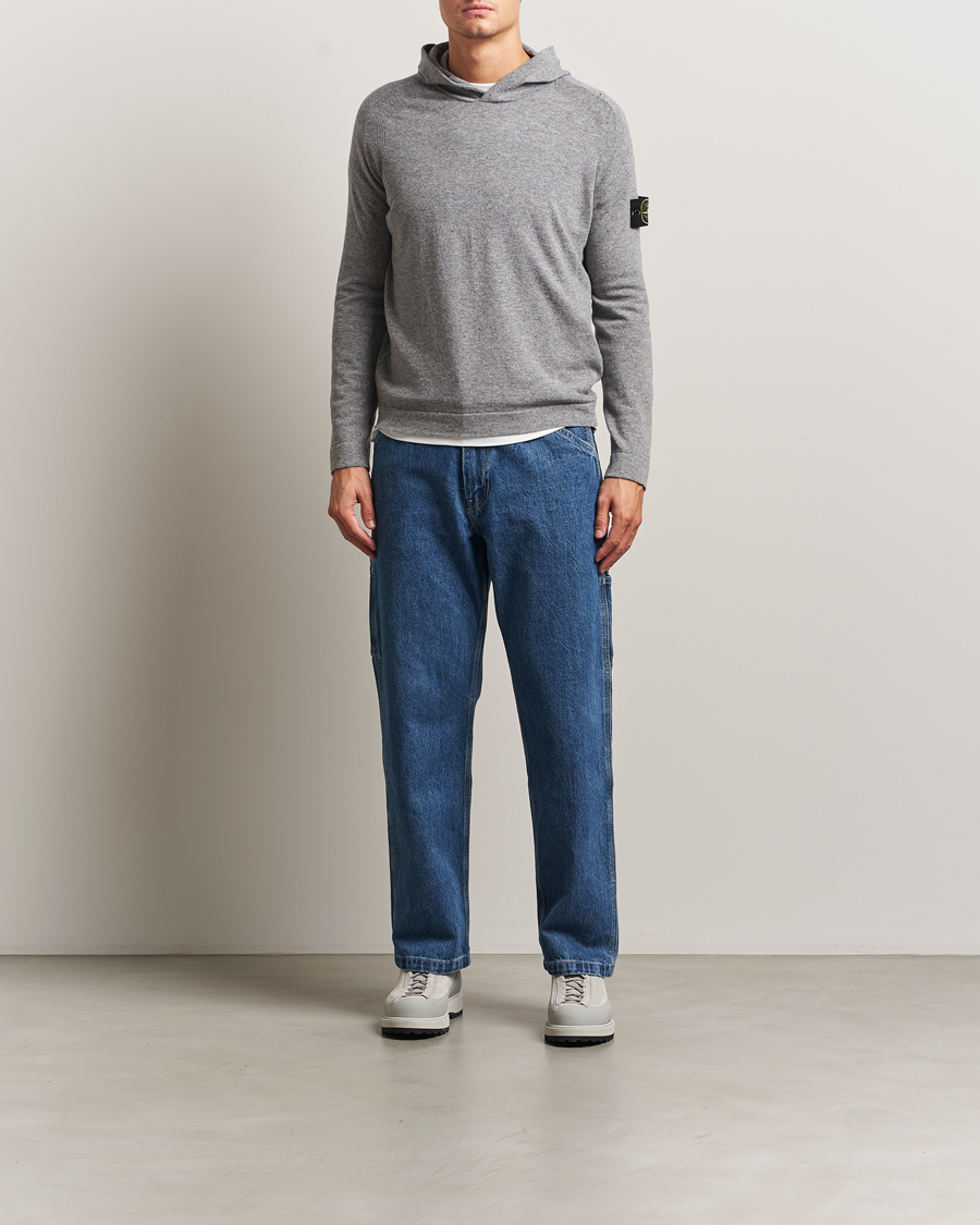 Homme | Pulls Et Tricots | Stone Island | Knitted Geelong Wool Hood Cement Melange