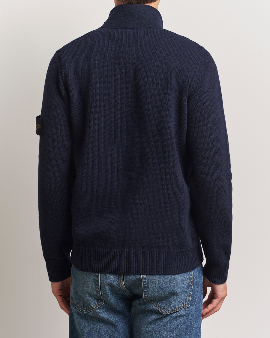 Heren | Truien | Stone Island | Knitted Lambswool Zip Cardigan Navy