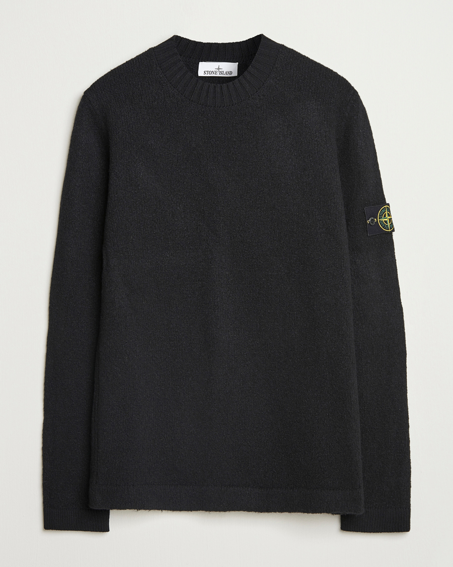 Heren | Truien | Stone Island | Brushed Knitted Wool Crew Neck Black