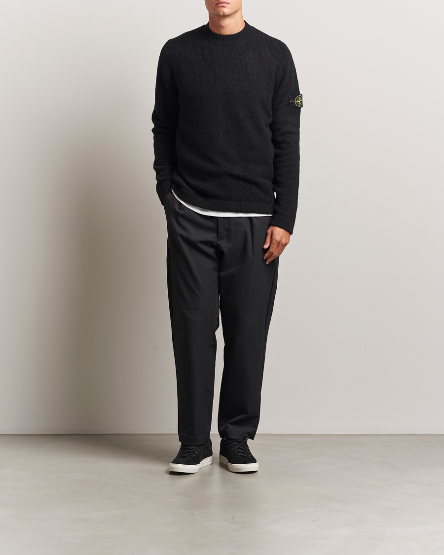 Heren | Truien | Stone Island | Brushed Knitted Wool Crew Neck Black