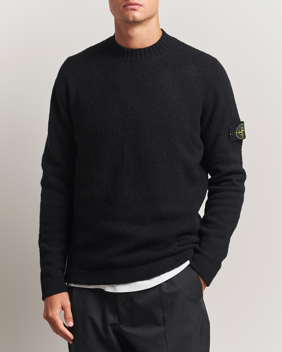 Heren | Truien | Stone Island | Brushed Knitted Wool Crew Neck Black