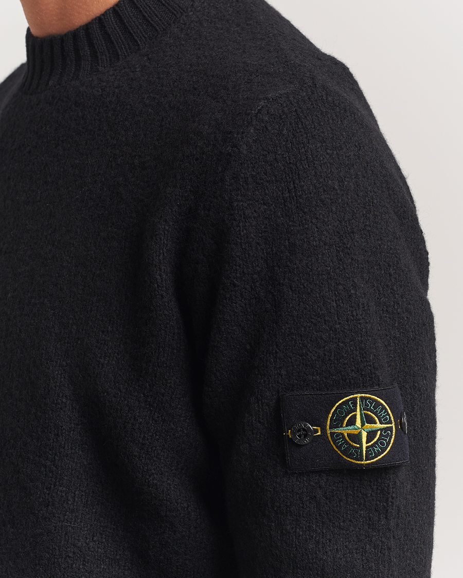 Heren | Truien | Stone Island | Brushed Knitted Wool Crew Neck Black