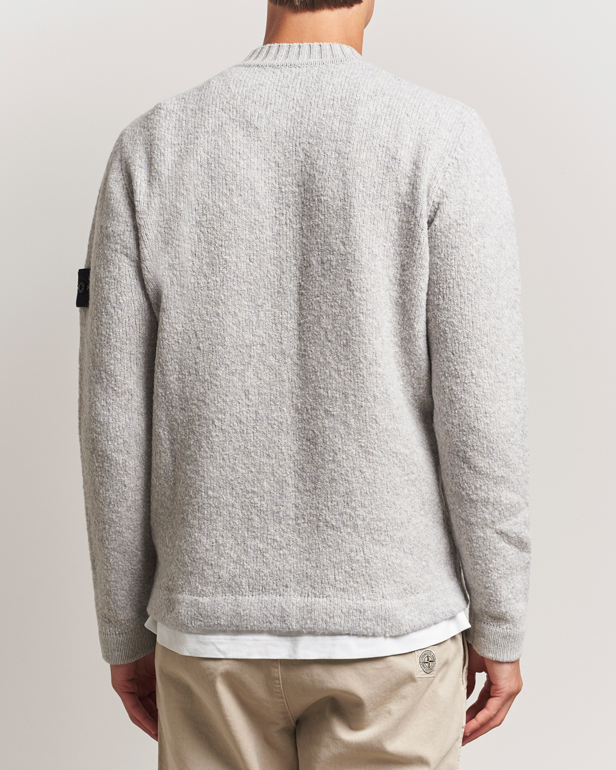Heren | Truien | Stone Island | Brushed Knitted Wool Crew Neck Grey Melange