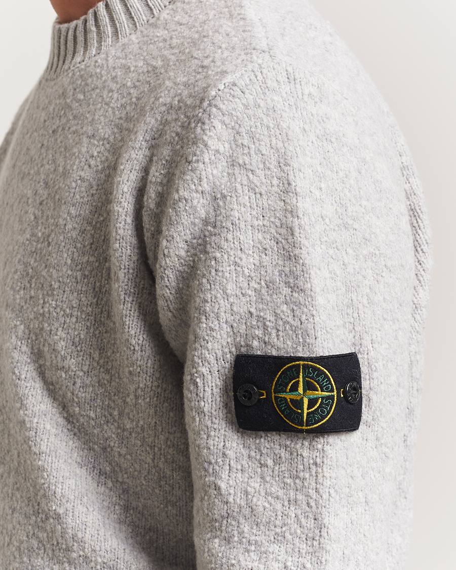 Heren | Truien | Stone Island | Brushed Knitted Wool Crew Neck Grey Melange