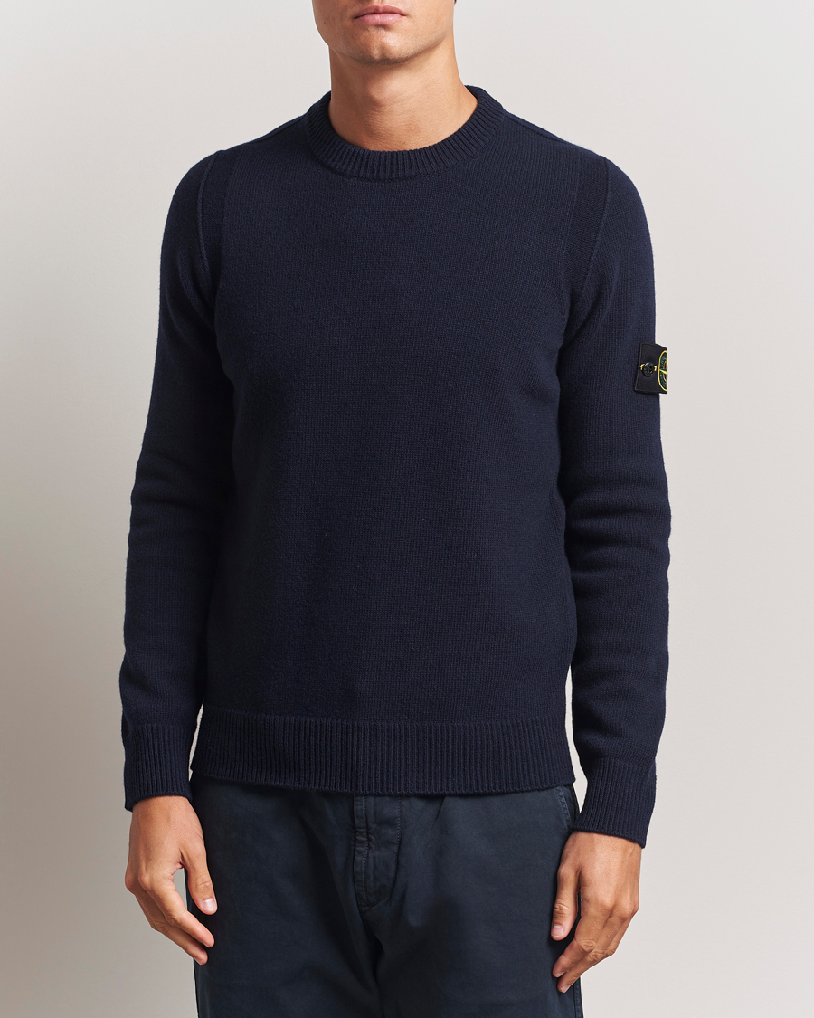 Homme | Pulls Et Tricots | Stone Island | Knitted Lambswool Crew Neck Navy