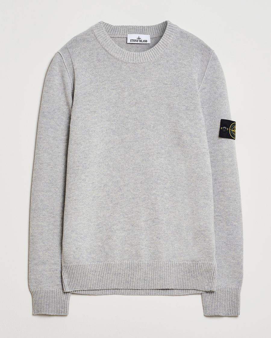Heren | Truien | Stone Island | Knitted Lambswool Crew Neck Grey Melange