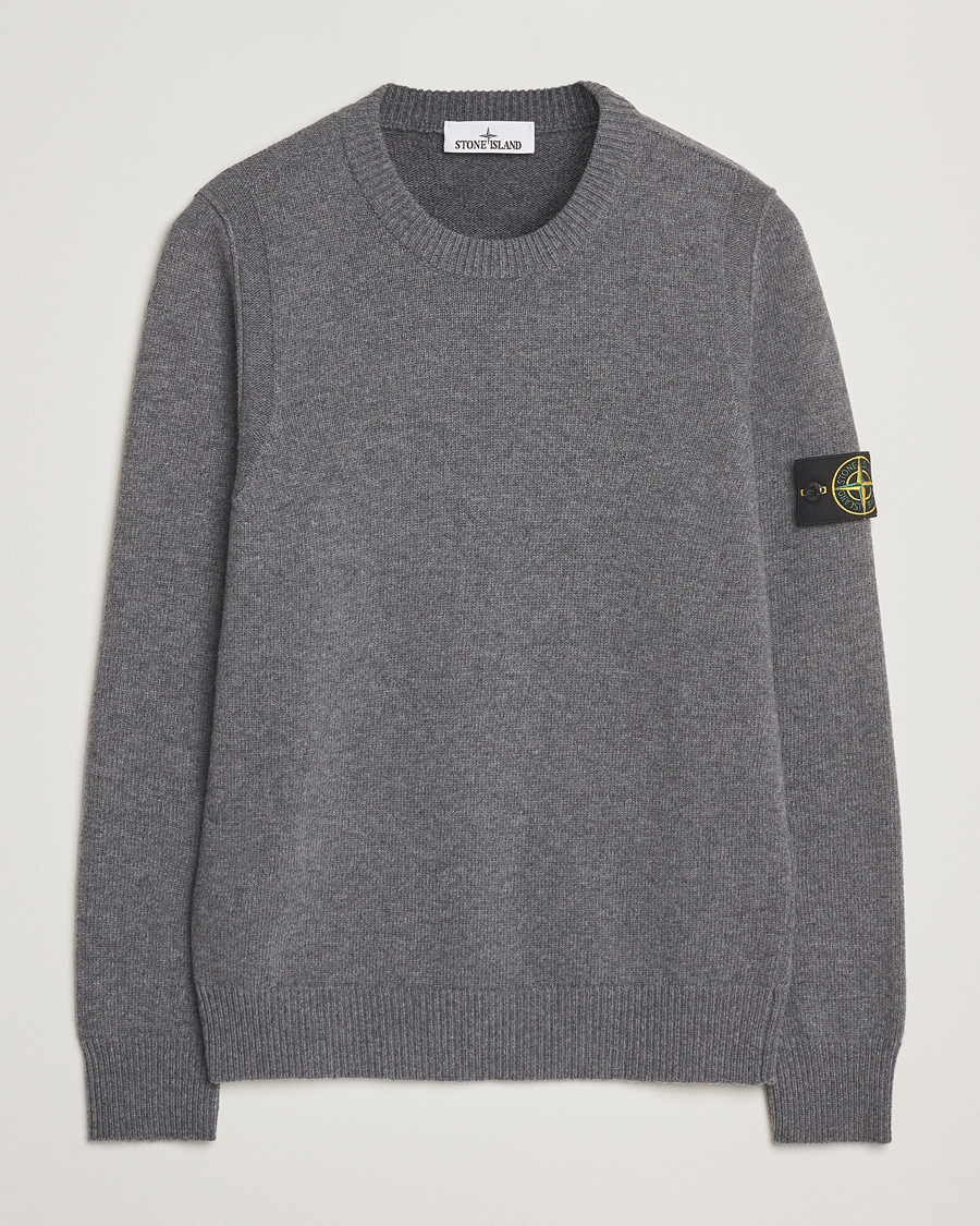 Homme | Pulls Et Tricots | Stone Island | Knitted Lambswool Crew Neck Cement Melange