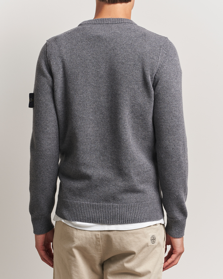 Homme | Pulls Et Tricots | Stone Island | Knitted Lambswool Crew Neck Cement Melange