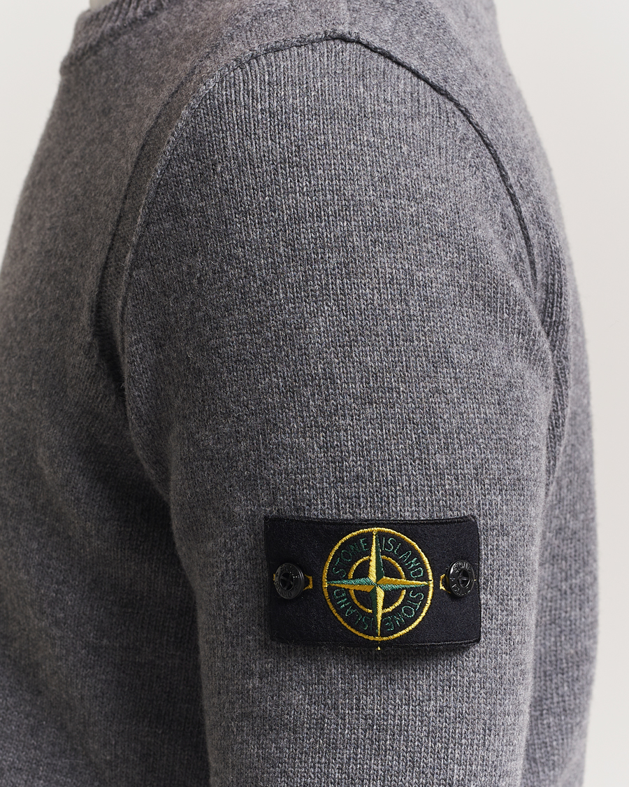 Homme | Pulls Et Tricots | Stone Island | Knitted Lambswool Crew Neck Cement Melange