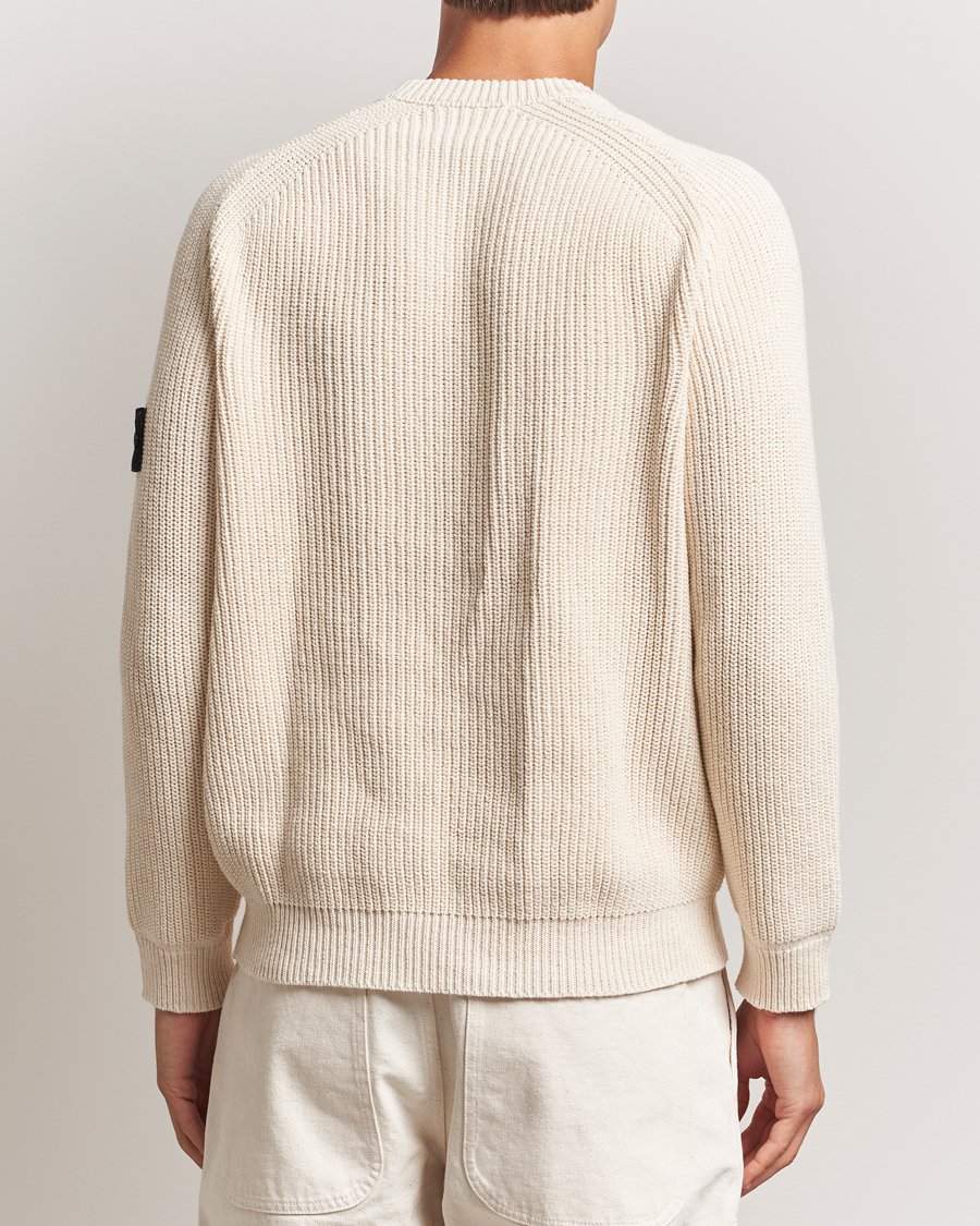 Homme | Pulls Et Tricots | Stone Island | RAW Cotton Popcorn Stitch Crew Neck Ivory