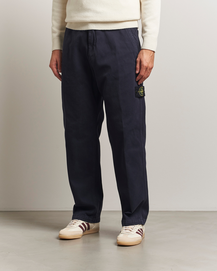 Homme | Pantalons | Stone Island | Panama Cotton Old Effect Trousers Ink