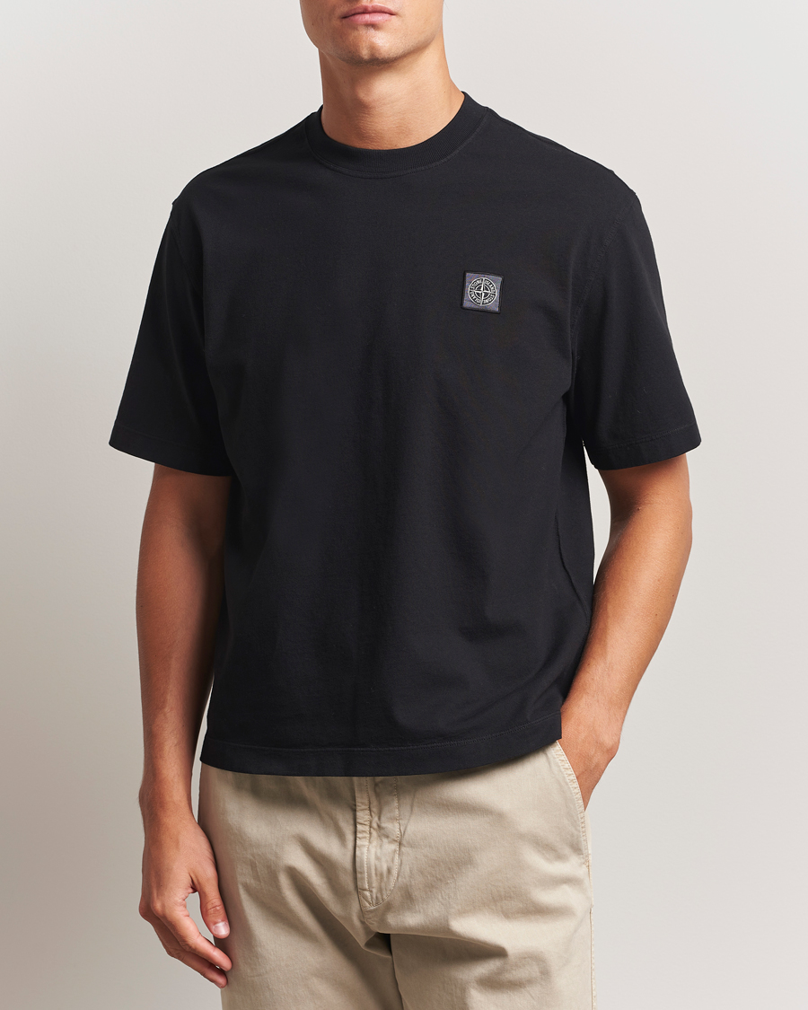 Heren | T-shirts | Stone Island | Combed Organic Cotton T-Shirt Black