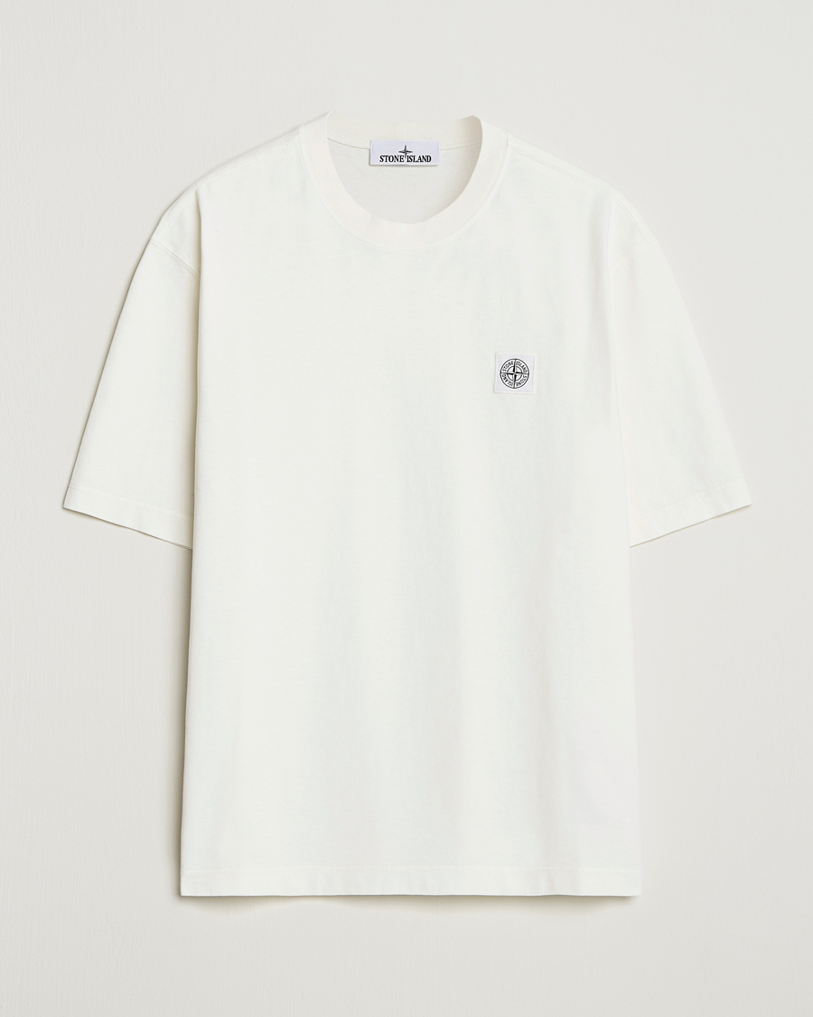 Heren | T-shirts | Stone Island | Combed Organic Cotton T-Shirt Ivory
