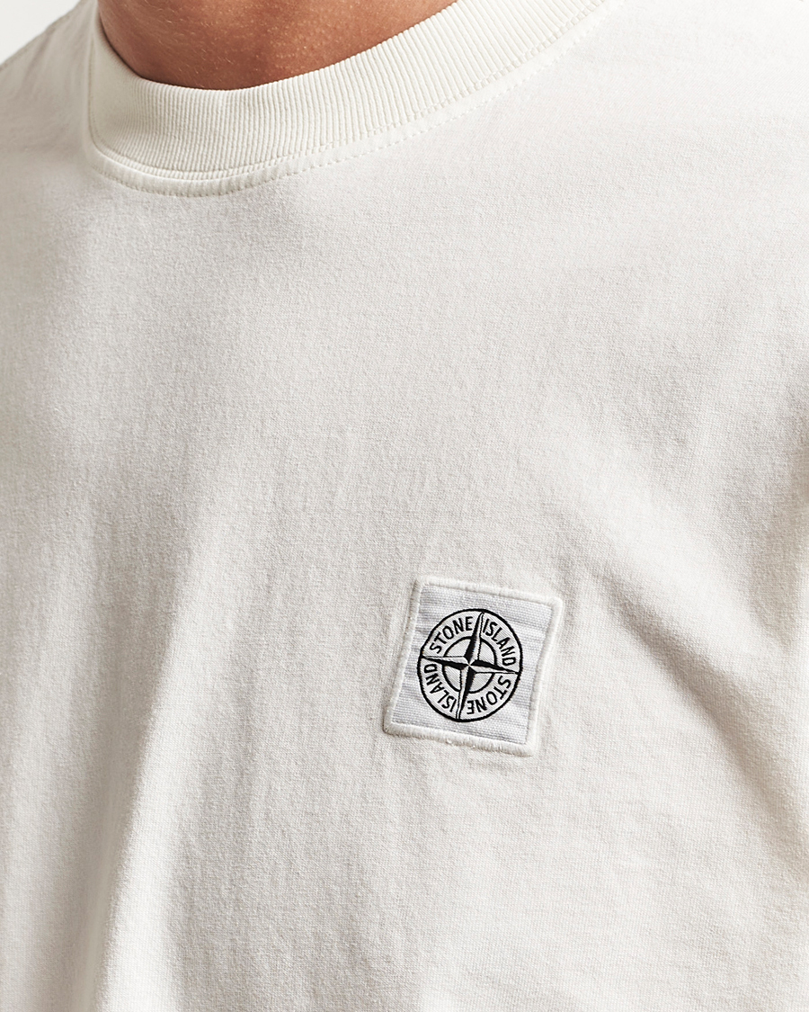 Heren | T-shirts | Stone Island | Combed Organic Cotton T-Shirt Ivory