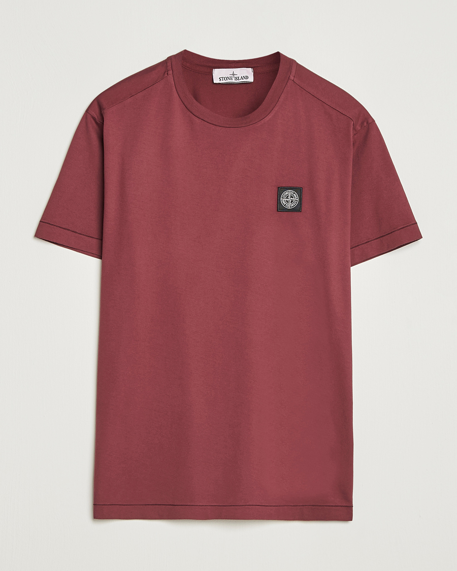 Heren | T-shirts | Stone Island | Garment Dyed Cotton Jersey T-Shirt Burgundy