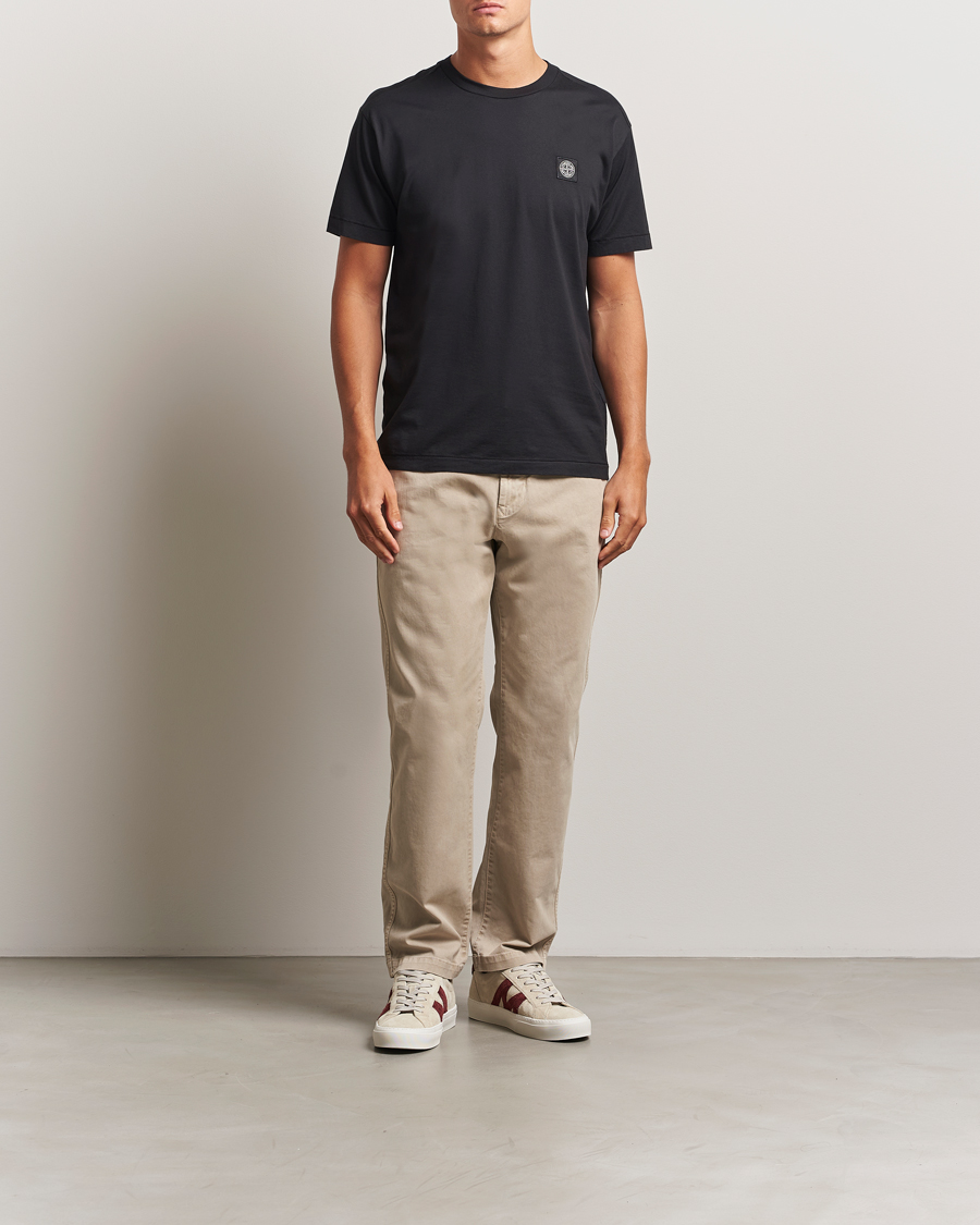 Homme | T-shirts | Stone Island | Garment Dyed Cotton Jersey T-Shirt Black