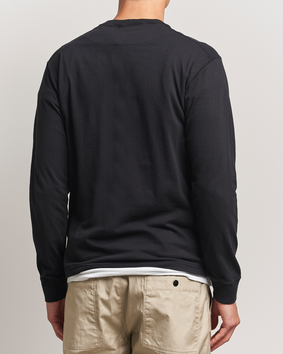 Homme | T-shirts | Stone Island | Long Sleeve Garment Dyed Cotton Jersey T-Shirt Black