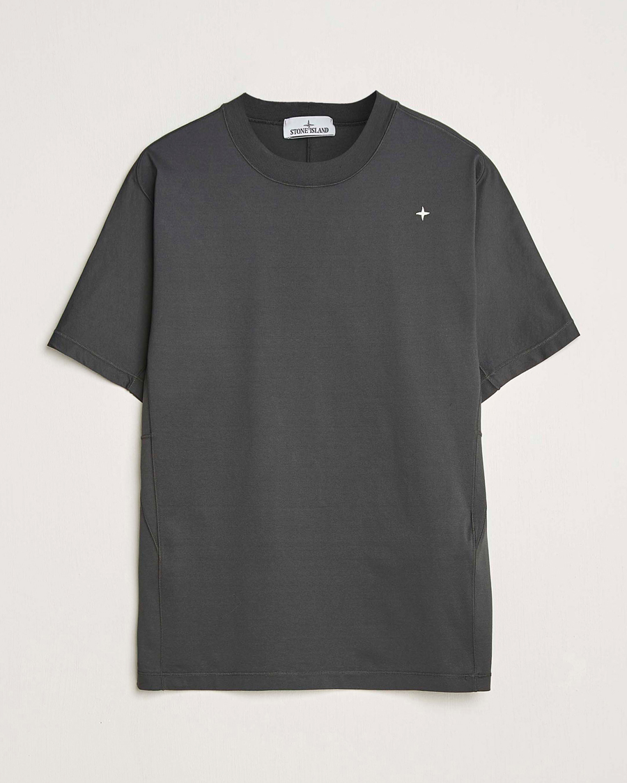 Heren | T-shirts | Stone Island | Stellina Mercerized Cotton T-Shirt Lead Grey