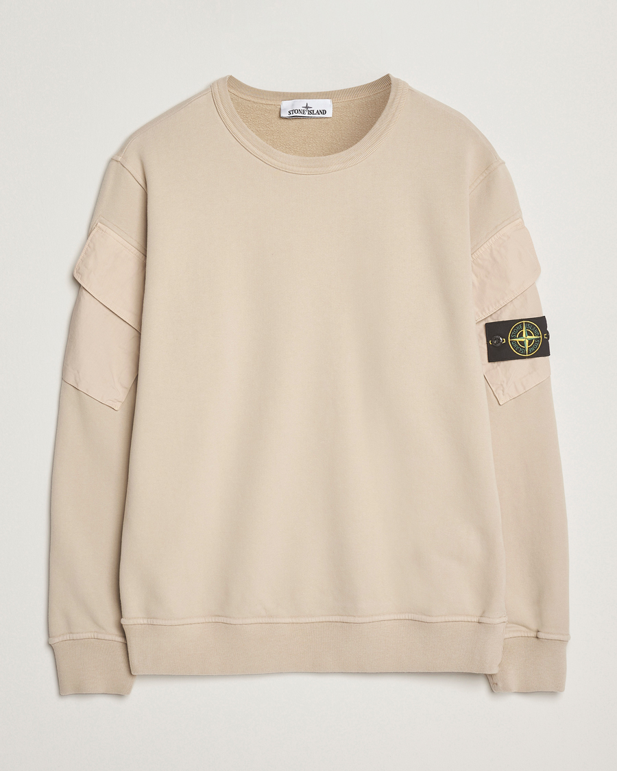 Homme | Pulls Et Tricots | Stone Island | Organic Cotton Fleece Arm Pocket Sweatshirt Desert