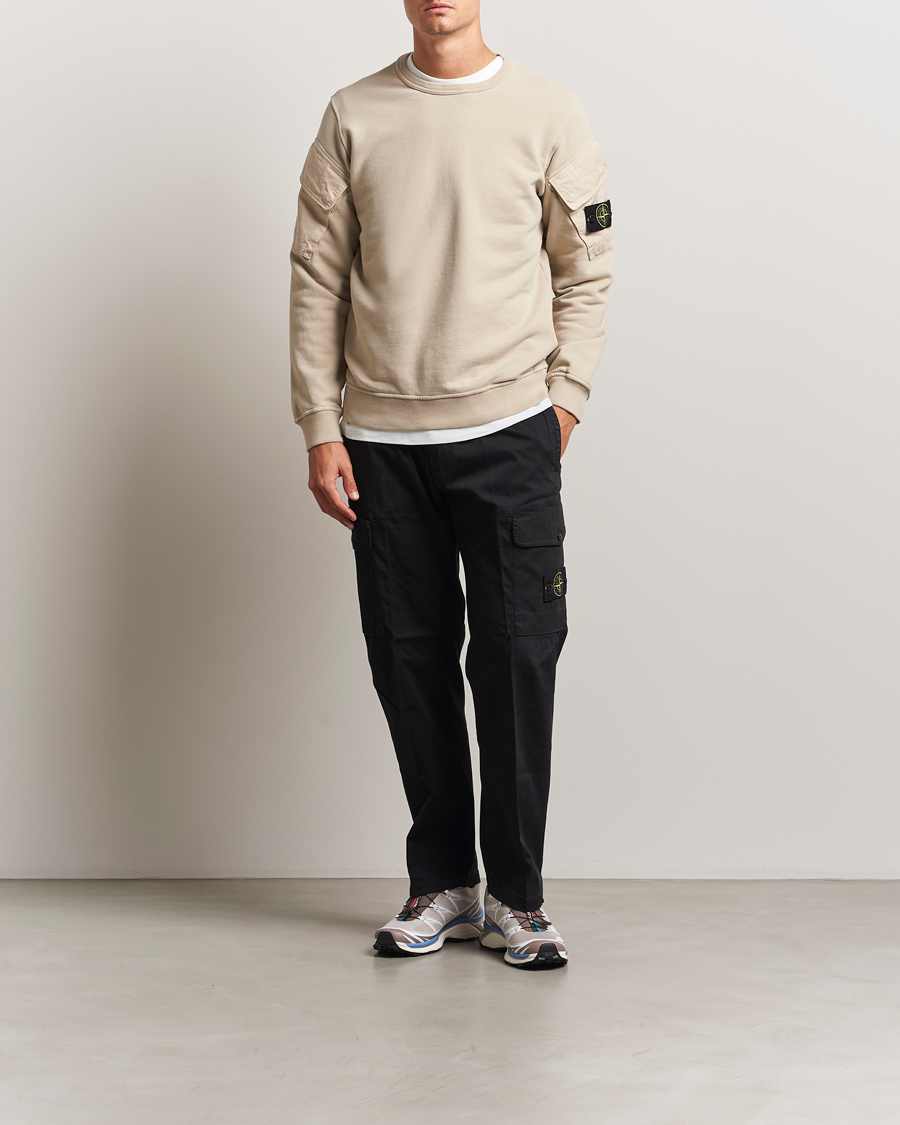 Homme | Pulls Et Tricots | Stone Island | Organic Cotton Fleece Arm Pocket Sweatshirt Desert