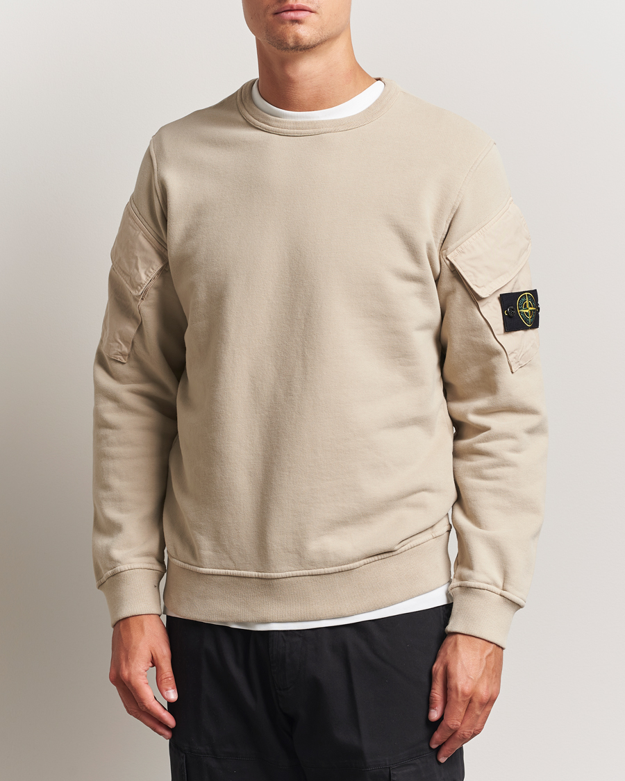 Homme | Pulls Et Tricots | Stone Island | Organic Cotton Fleece Arm Pocket Sweatshirt Desert