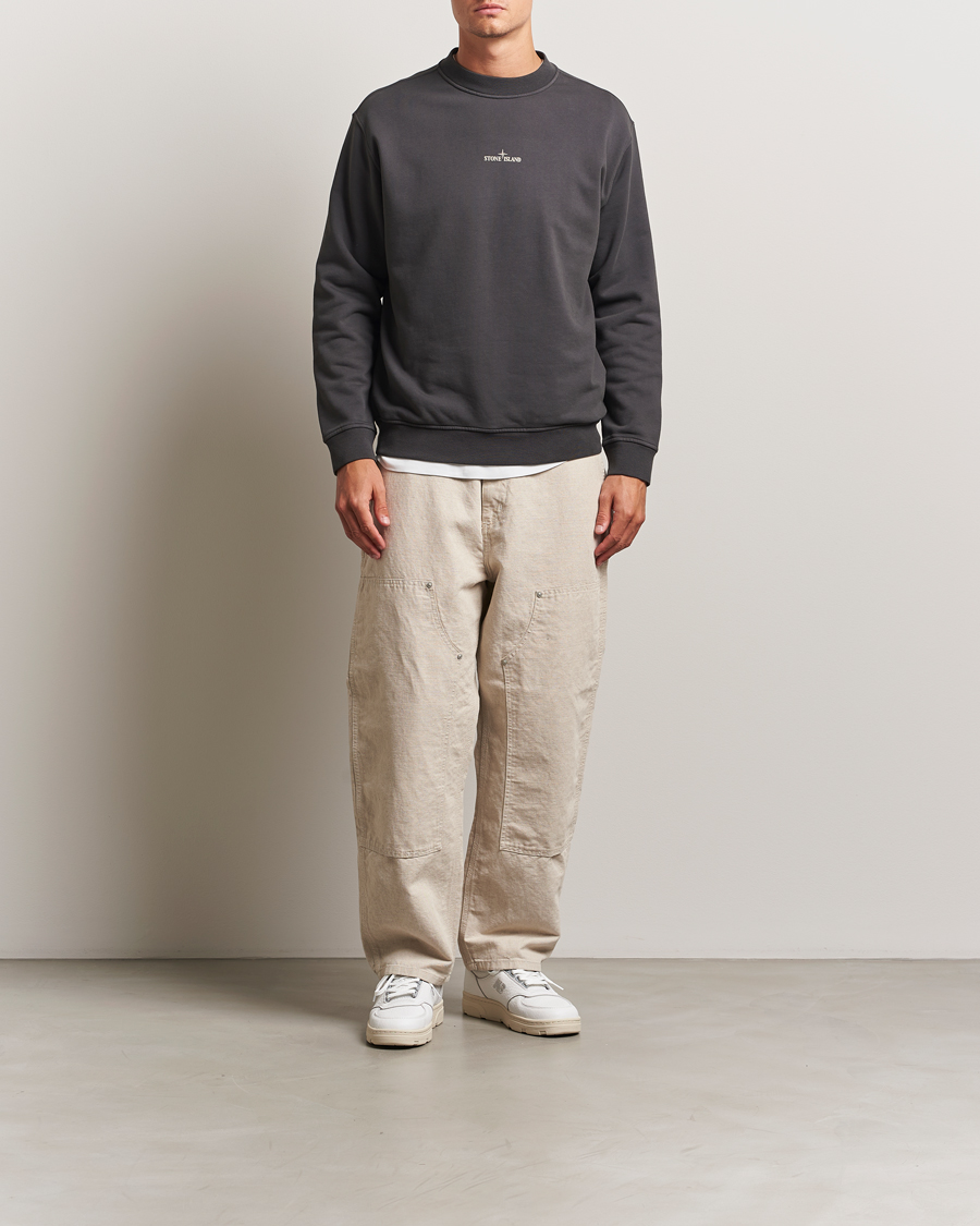 Heren | Truien | Stone Island | Cotton Fleece Backprint Sweatshirt Lead Grey