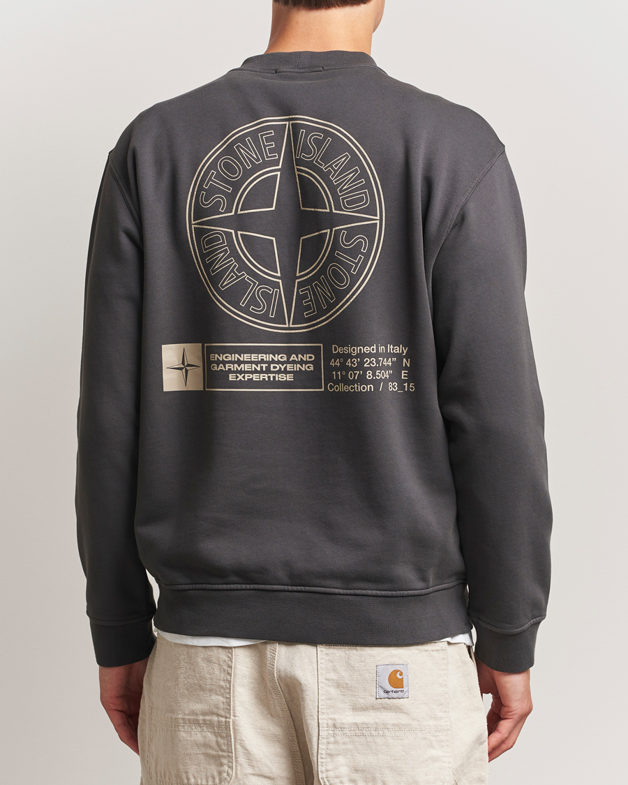 Heren | Truien | Stone Island | Cotton Fleece Backprint Sweatshirt Lead Grey