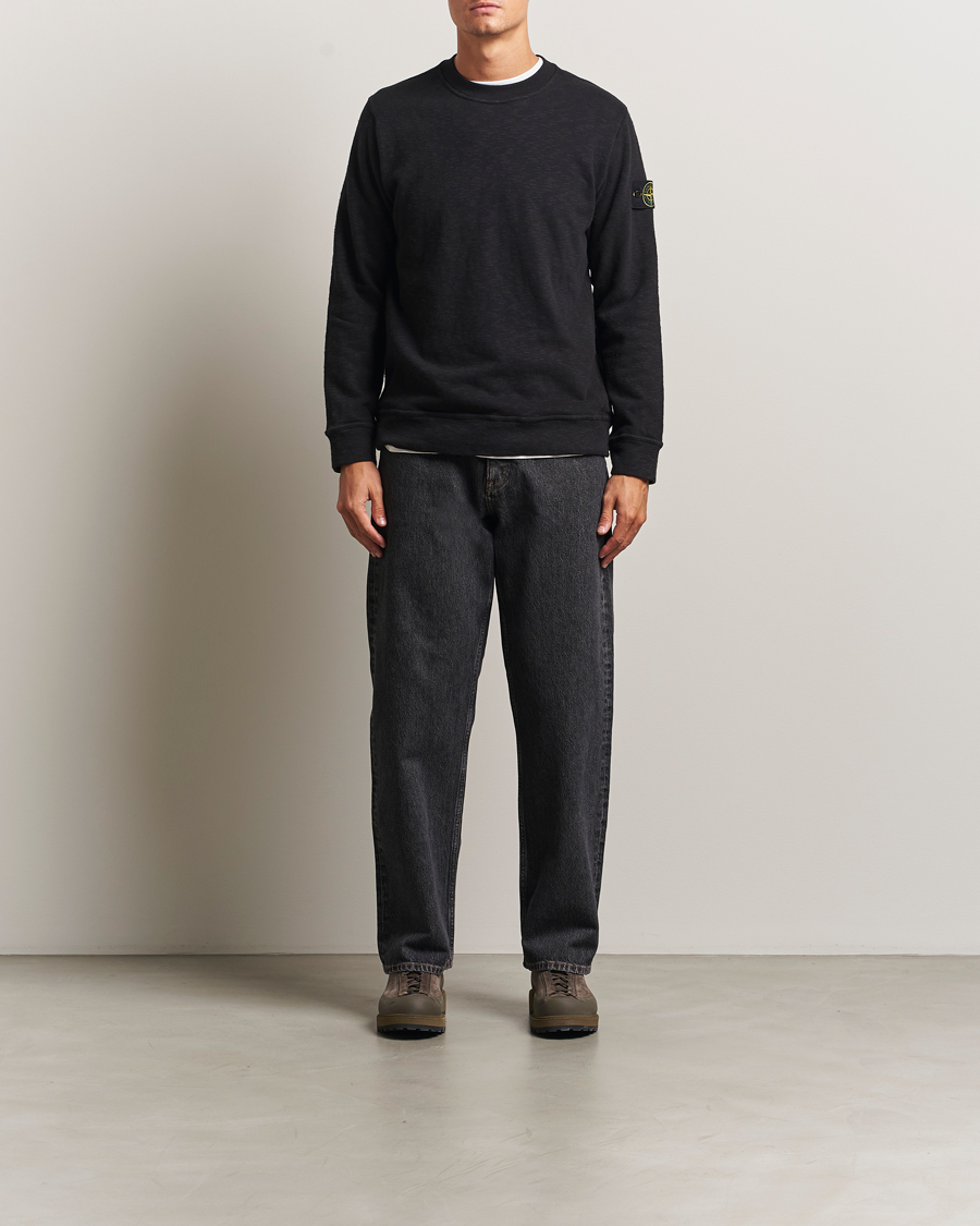 Heren | Truien | Stone Island | Vanisé Brushed Heavy Cotton Sweatshirt Black
