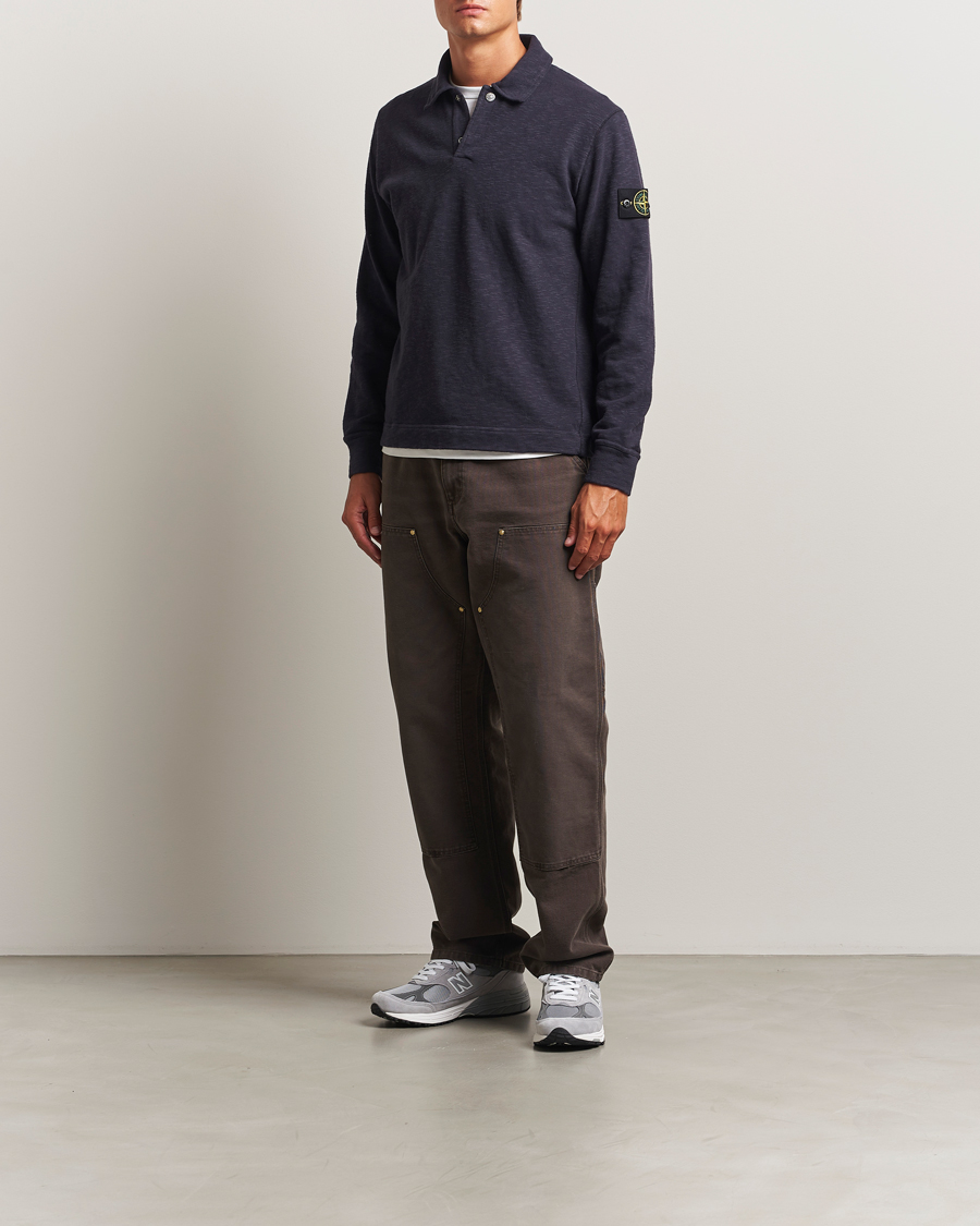 Heren | Truien | Stone Island | Vanisé Brushed Heavy Cotton Polo Ink