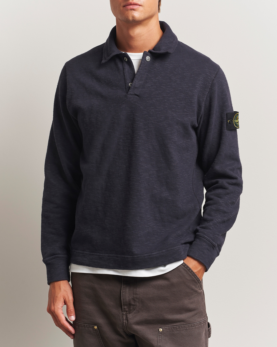Heren | Truien | Stone Island | Vanisé Brushed Heavy Cotton Polo Ink
