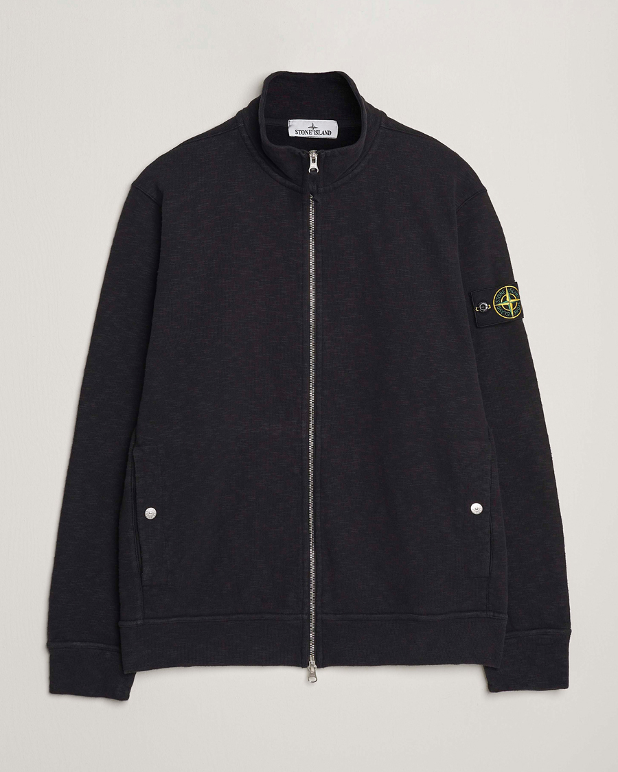 Heren | Truien | Stone Island | Vanisé Brushed Heavy Cotton Full Zip Black