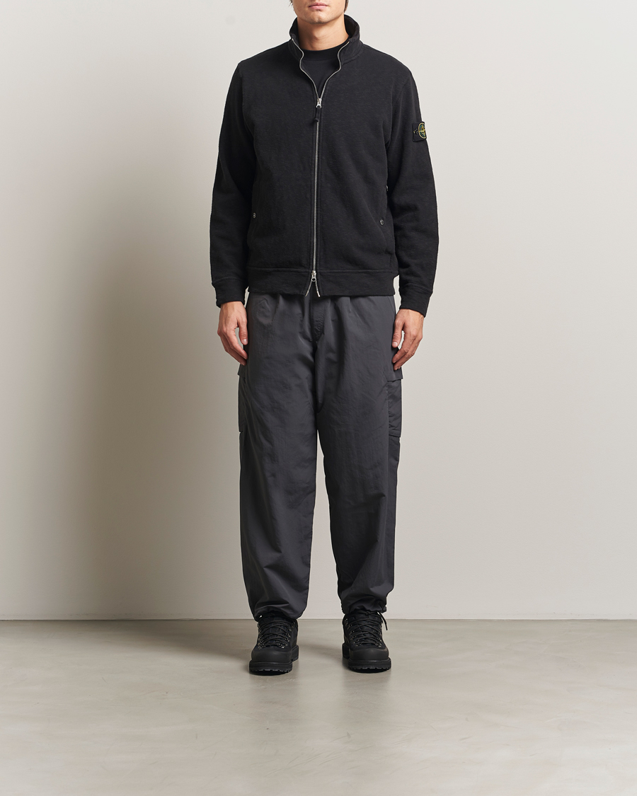 Heren | Truien | Stone Island | Vanisé Brushed Heavy Cotton Full Zip Black