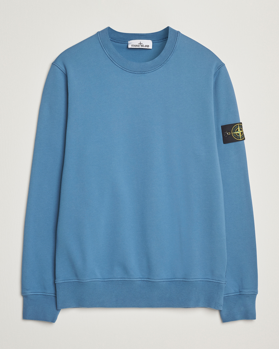 Homme | Pulls Et Tricots | Stone Island | Garment Dyed Fleece Sweatshirt Blue Acciaio