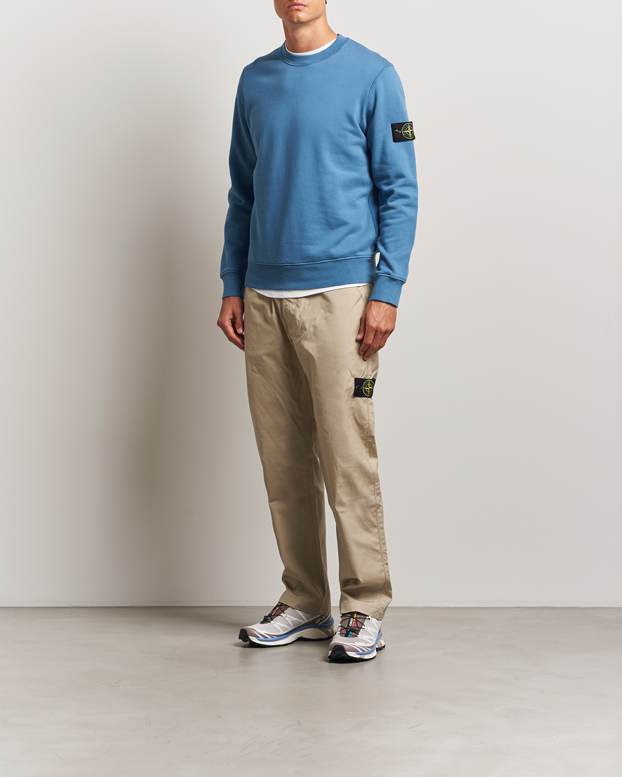 Homme | Pulls Et Tricots | Stone Island | Garment Dyed Fleece Sweatshirt Blue Acciaio