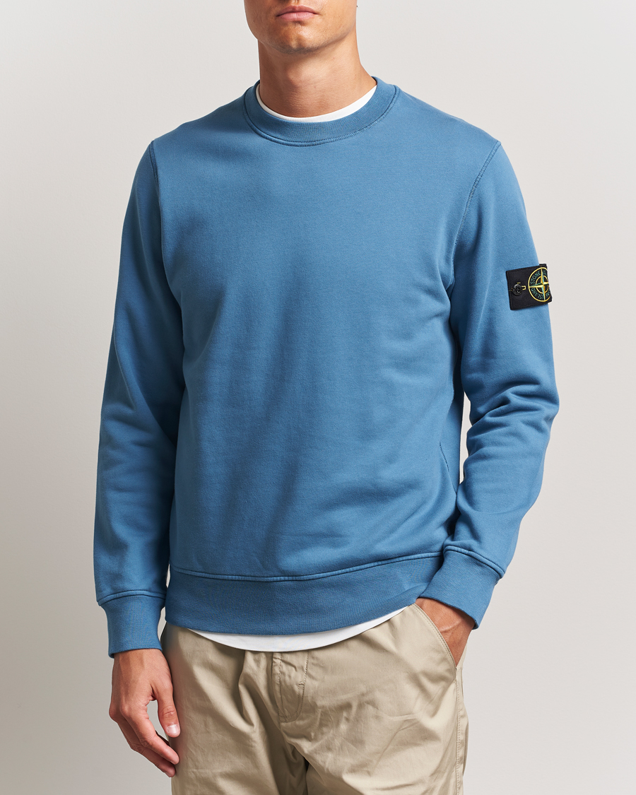Homme | Pulls Et Tricots | Stone Island | Garment Dyed Fleece Sweatshirt Blue Acciaio