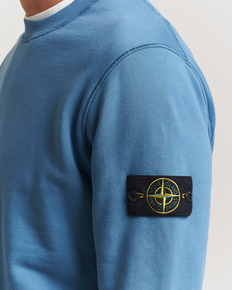 Homme | Pulls Et Tricots | Stone Island | Garment Dyed Fleece Sweatshirt Blue Acciaio
