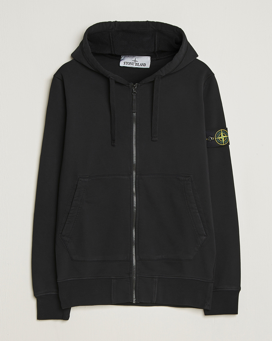 Homme | Pulls Et Tricots | Stone Island | Garment Dyed Fleece Full-Zip Hood Black