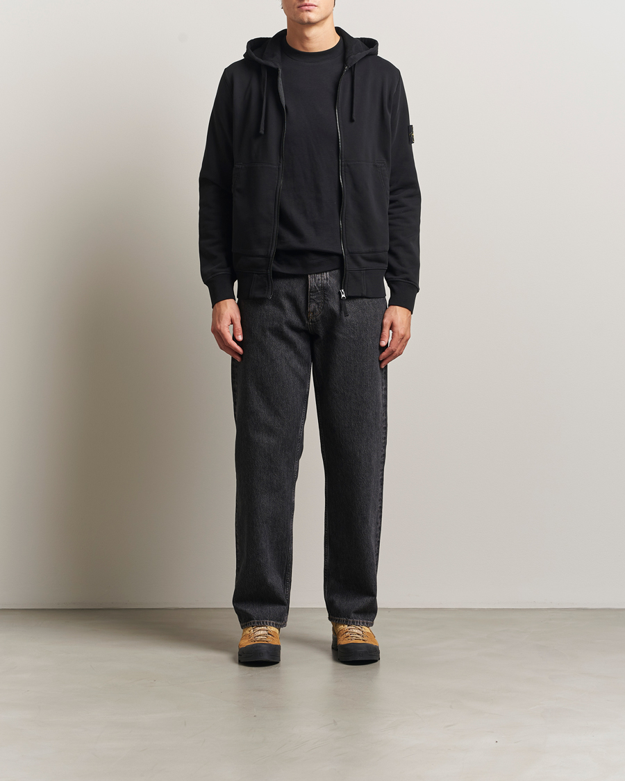 Homme | Pulls Et Tricots | Stone Island | Garment Dyed Fleece Full-Zip Hood Black