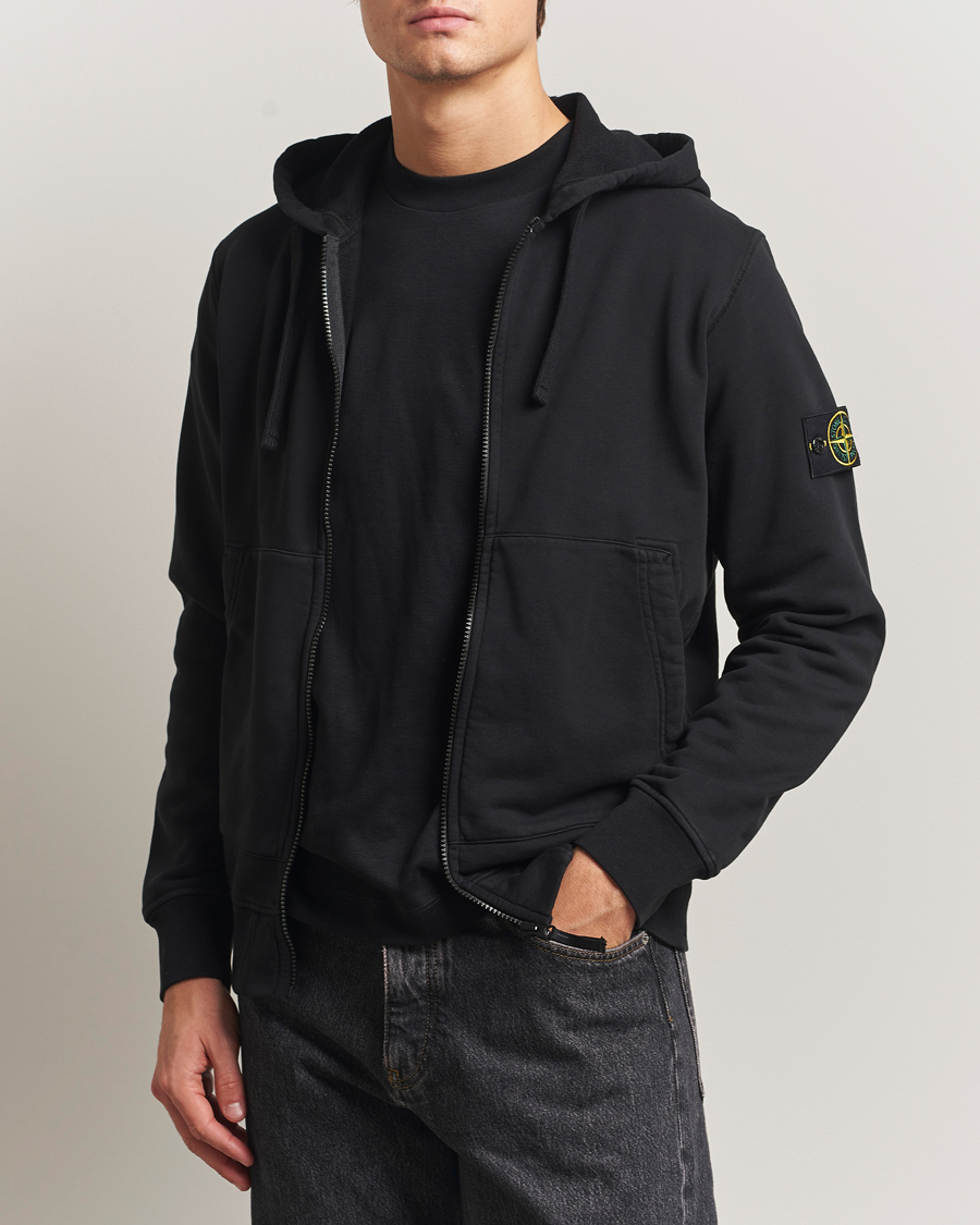 Homme | Pulls Et Tricots | Stone Island | Garment Dyed Fleece Full-Zip Hood Black
