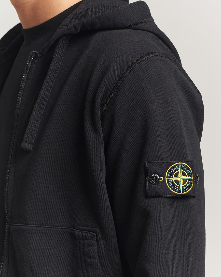 Homme | Pulls Et Tricots | Stone Island | Garment Dyed Fleece Full-Zip Hood Black