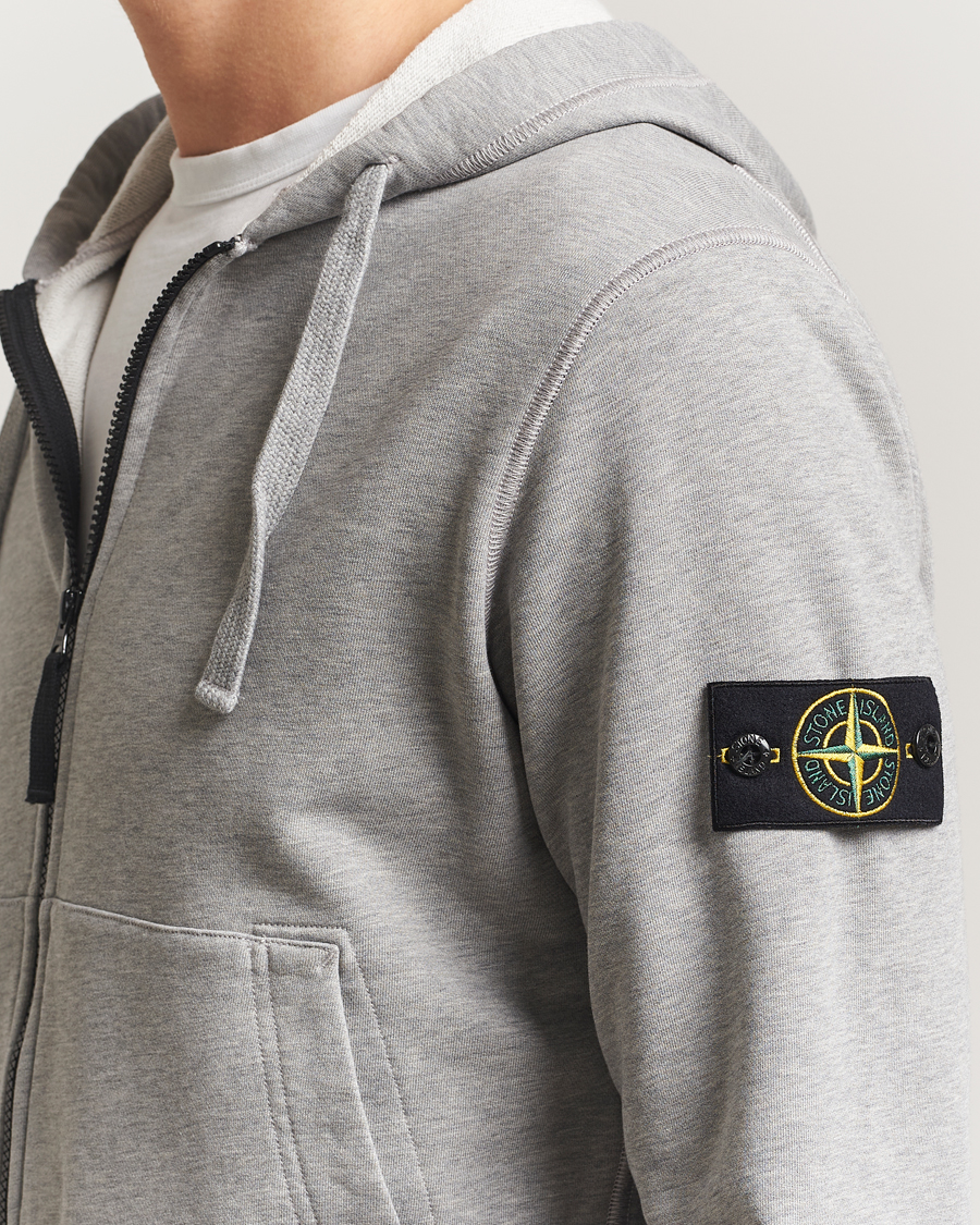 Homme | Pulls Et Tricots | Stone Island | Garment Dyed Fleece Full-Zip Hood Grey Melange